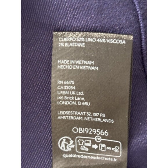 Anthropologie Maeve Maxi Dress Blue Ami Linen Halter Preppy Retro City Sz XL NWT - Picture 9 of 9